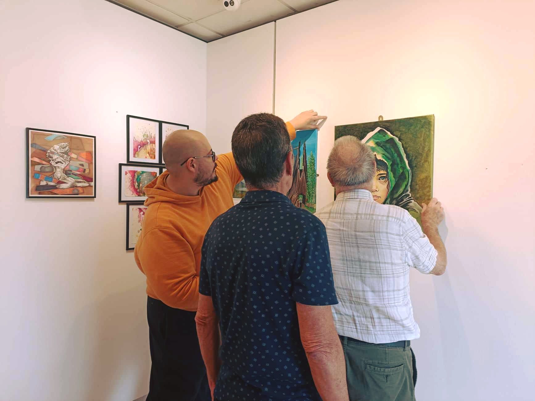 Photo of work installation for exhibition